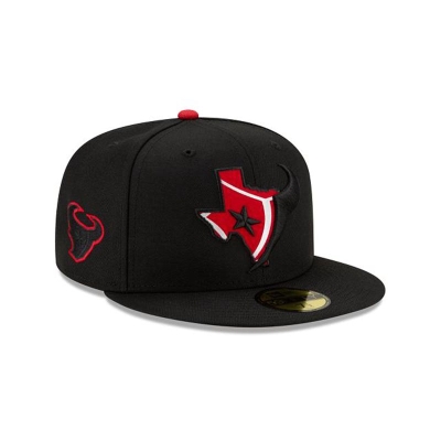 Houston Texans Gorra | New Era NFL State Logo Reflect 59fifty Fitted Cap Mexico - Negros